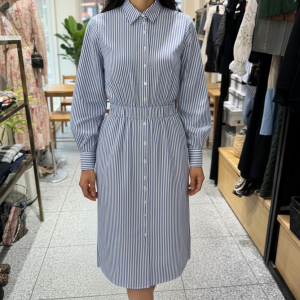 襟付きコットンワンピース